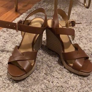 Micheal Kors Brown Leather Wedges